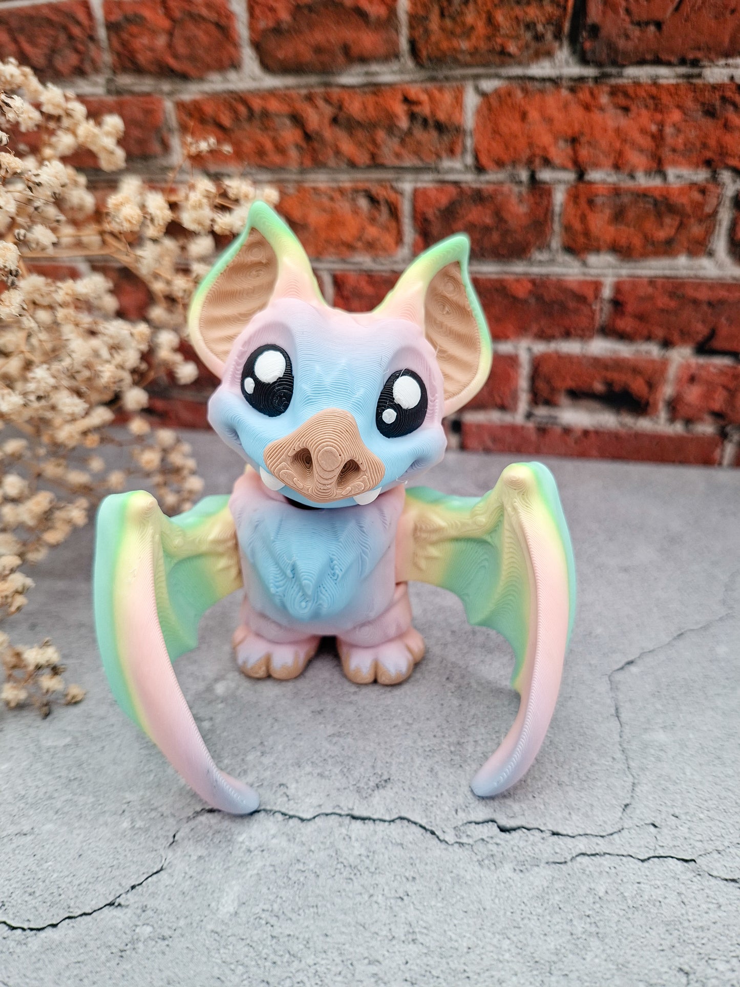 Kawaii Fledermaus – Regenbogenfarben • 3D-gedruckte Fantasy-Figur