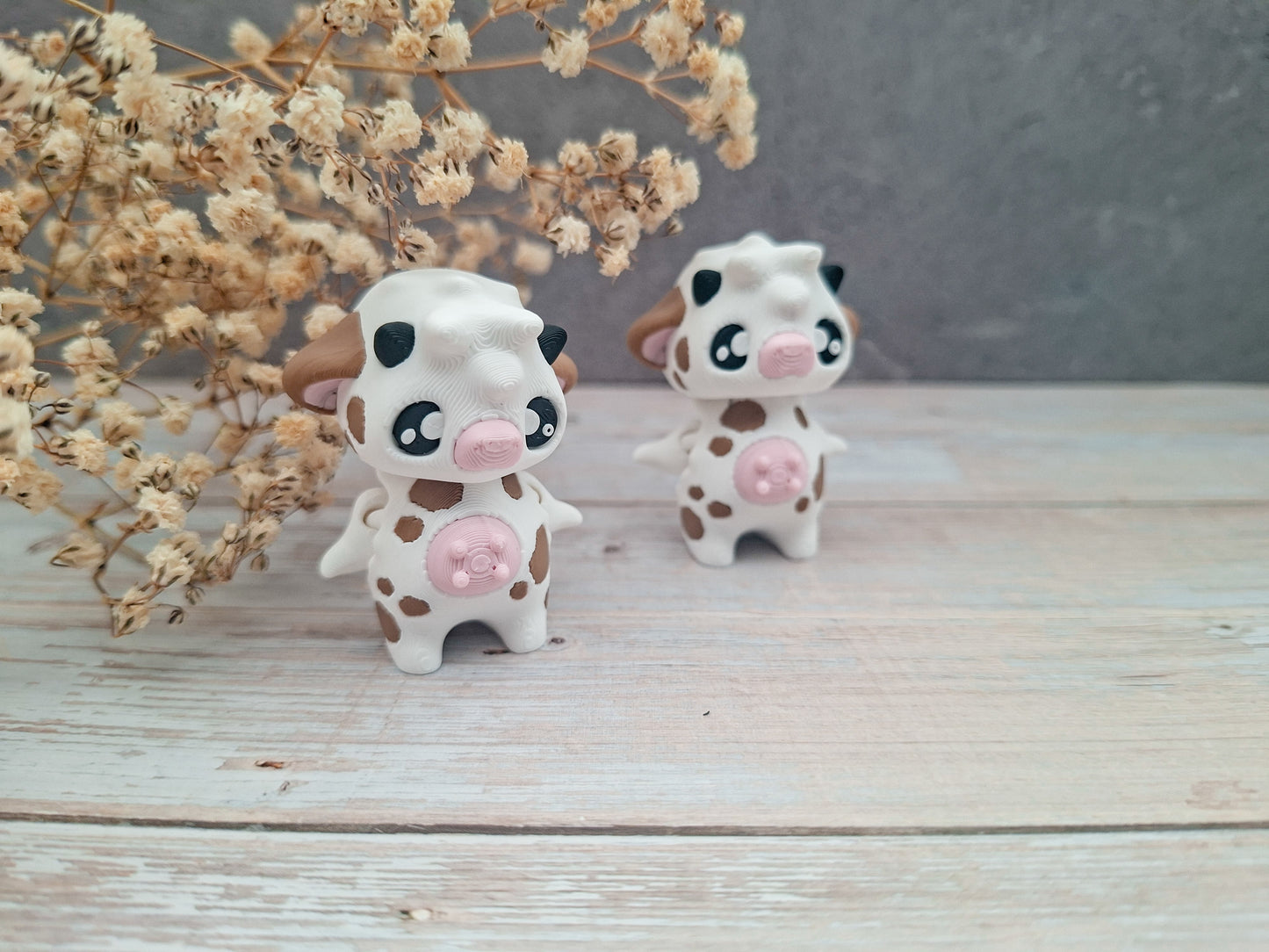 Kuh-Pixie – Mini 3D-Figur mit Bauernhof-Charme