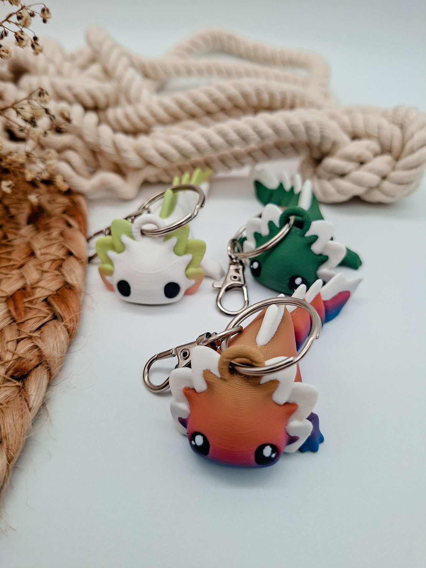 🧡 Axolotl-Schlüsselanhänger – Dein bunter Begleiter für jeden Tag