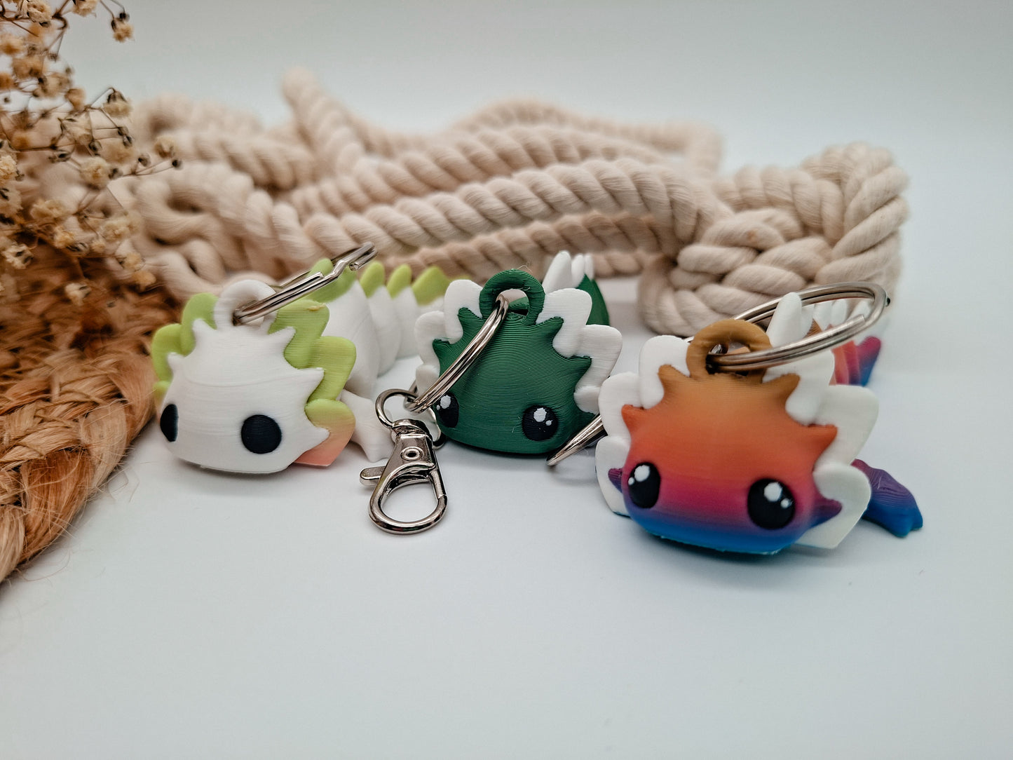 🧡 Axolotl-Schlüsselanhänger – Dein bunter Begleiter für jeden Tag