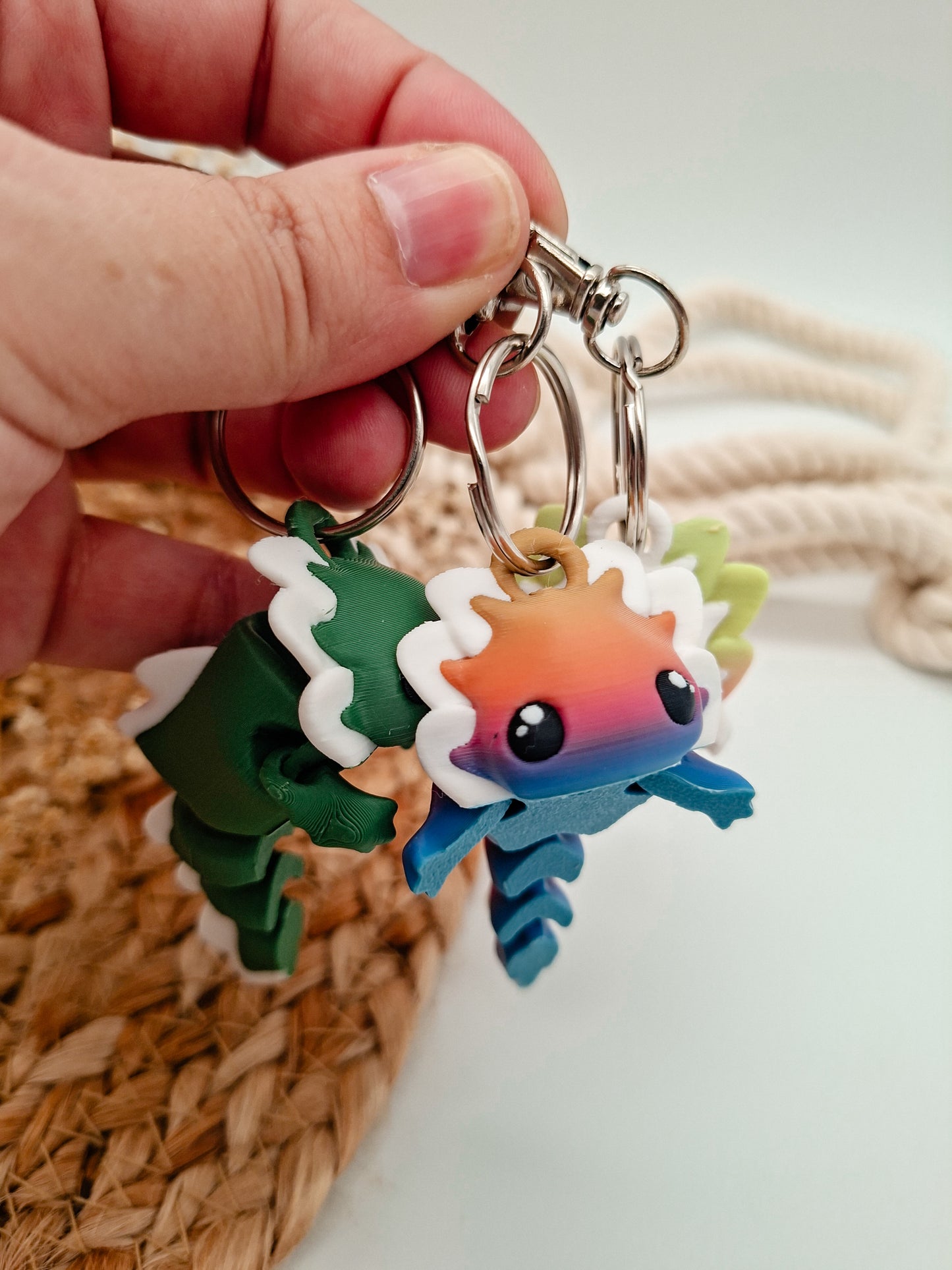 🧡 Axolotl-Schlüsselanhänger – Dein bunter Begleiter für jeden Tag