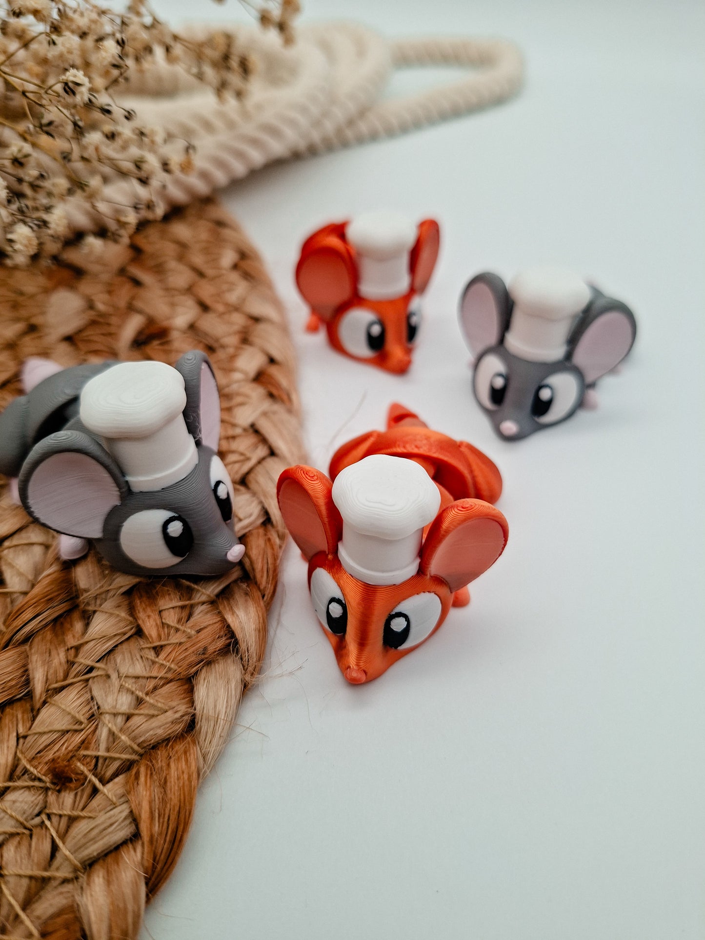 3d gedruckte Maus mit Kochmütze