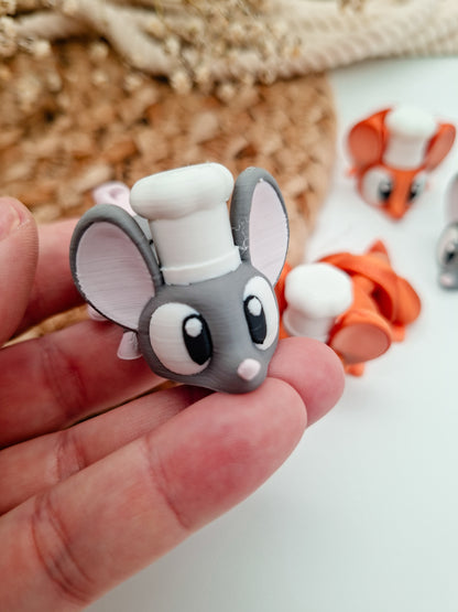 3d gedruckte Maus mit Kochmütze