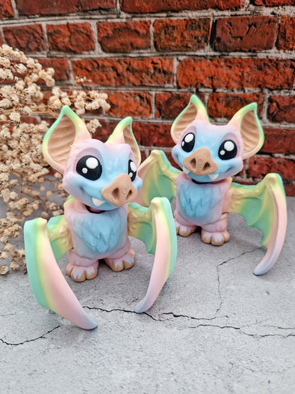 Kawaii Fledermaus – Regenbogenfarben • 3D-gedruckte Fantasy-Figur