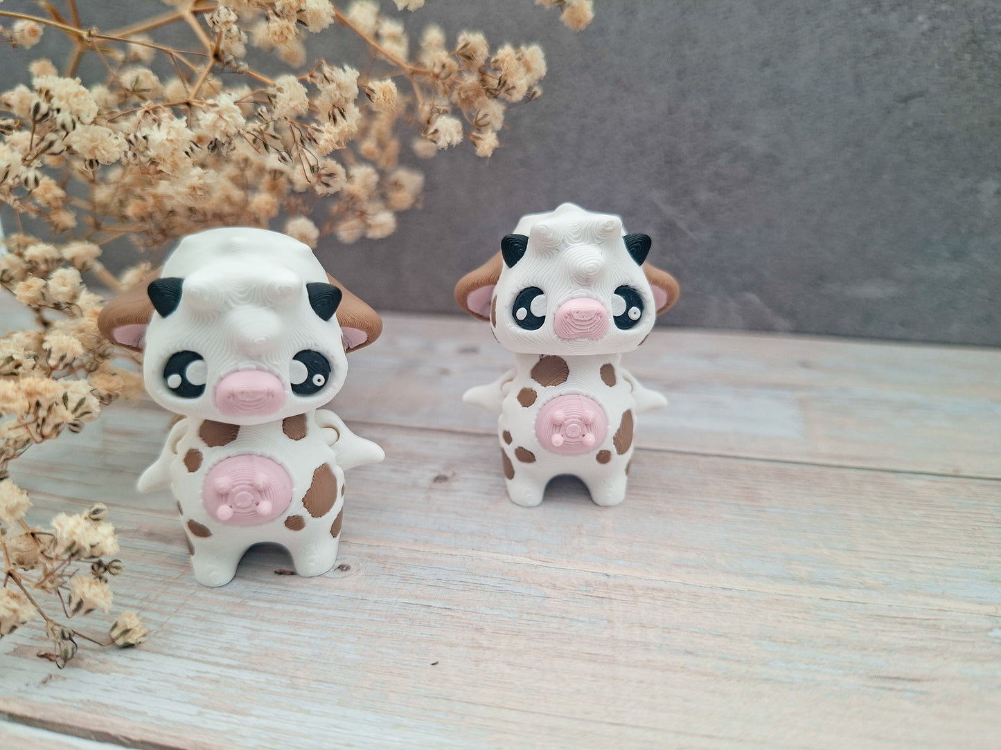 Kuh-Pixie – Mini 3D-Figur mit Bauernhof-Charme
