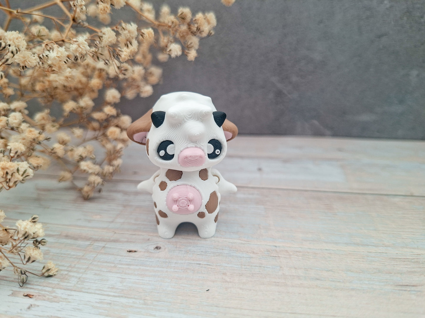 Kuh-Pixie – Mini 3D-Figur mit Bauernhof-Charme