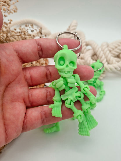 Flexi-Skelett Schlüsselanhänger – Bewegliche Mini-Figur • Halloween Deko • 3D-gedruckt • Geschenkidee ab 14 • Handmade