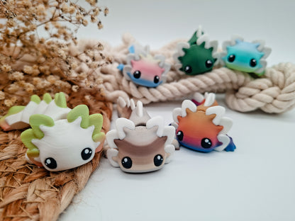 Farbenfrohe 3D-Axolotl – deine verspielten Begleiter