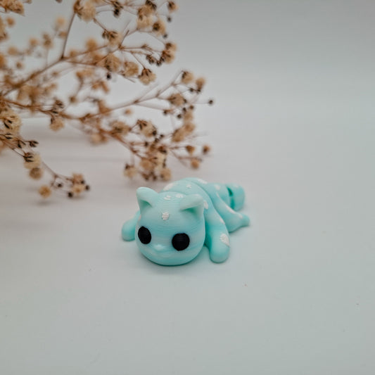 Weihnachts-Jiggle Winterkatze – 3D-gedruckte Mini-Figuren | Nachhaltige Weihnachtsgeschenke für Kinder & Sammler