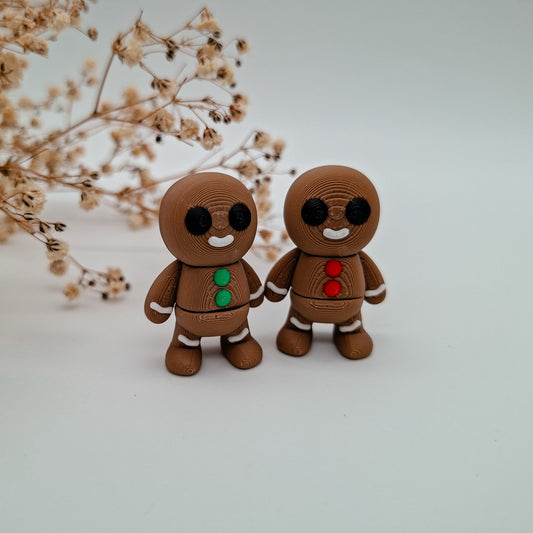 Weihnachts-Jiggle Lebkuchen – 3D-gedruckte Mini-Figuren | Nachhaltige Weihnachtsgeschenke für Kinder & Sammler
