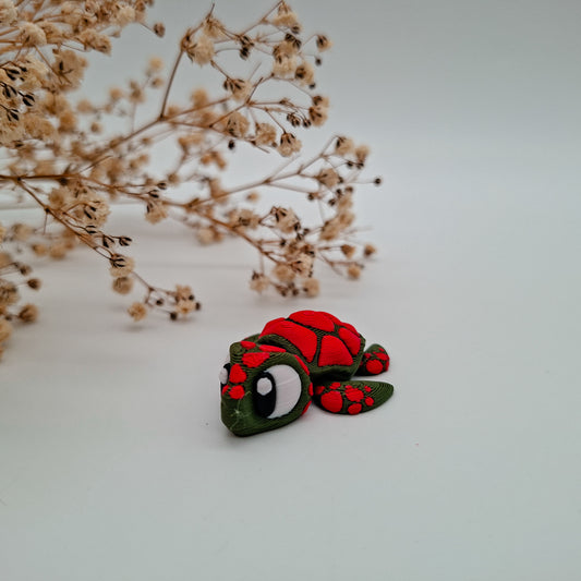 Weihnachts-Jiggle Sea-Turtle – 3D-gedruckte Mini-Figuren | Nachhaltige Weihnachtsgeschenke für Kinder & Sammler