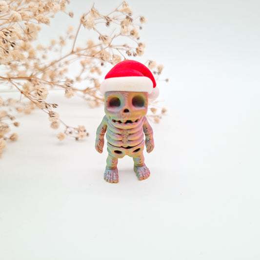 Weihnachts-Jiggle Santa Skelett – 3D-gedruckte Mini-Figuren | Nachhaltige Weihnachtsgeschenke für Kinder & Sammler