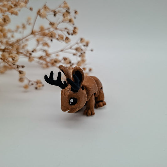 Weihnachts-Jiggle Rentierhase – 3D-gedruckte Mini-Figuren | Nachhaltige Weihnachtsgeschenke für Kinder & Sammler