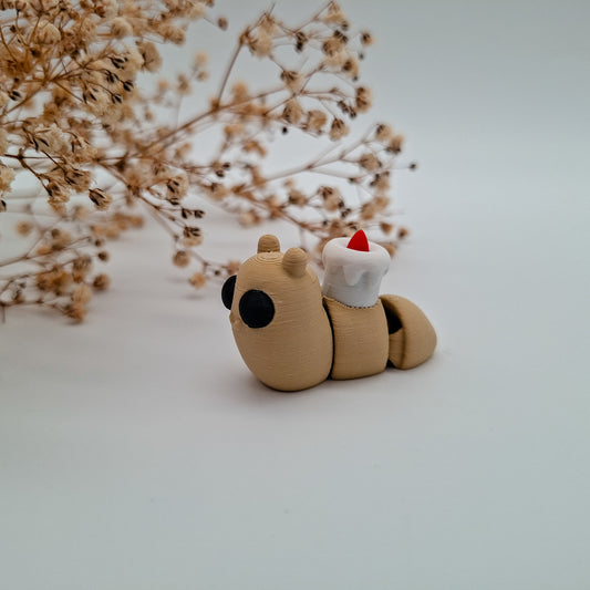 Weihnachts-Jiggle Weihnachtsschnecke – 3D-gedruckte Mini-Figuren | Nachhaltige Weihnachtsgeschenke für Kinder & Sammler