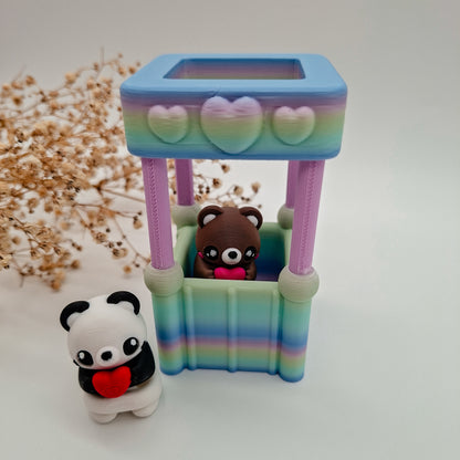 Teddy-Ständer „Heart Booth“ – 3D-gedrucktes Zubehör für Jiggles | Nachhaltig, bunt & perfekt für Weihnachtsgeschenke