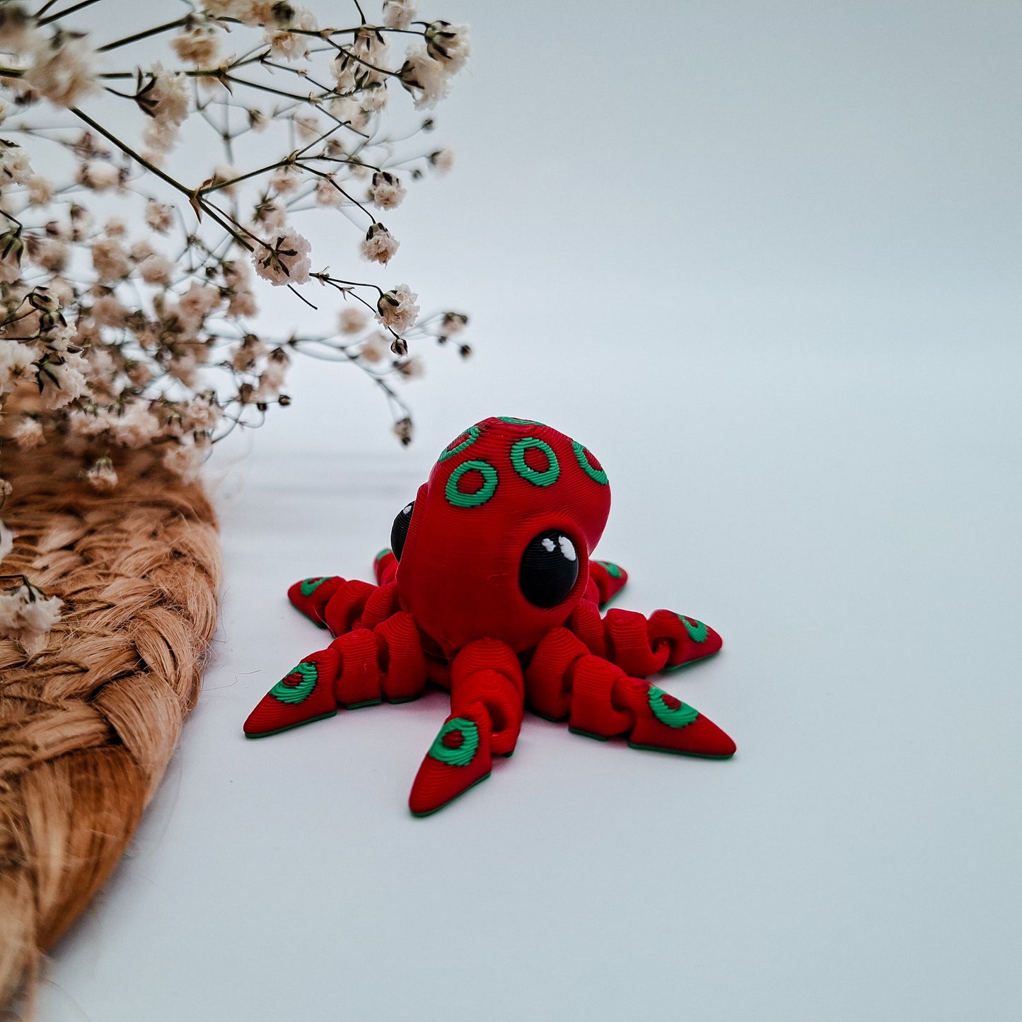Weihnachts-Jiggle Oktopus – 3D-gedruckte Mini-Figuren