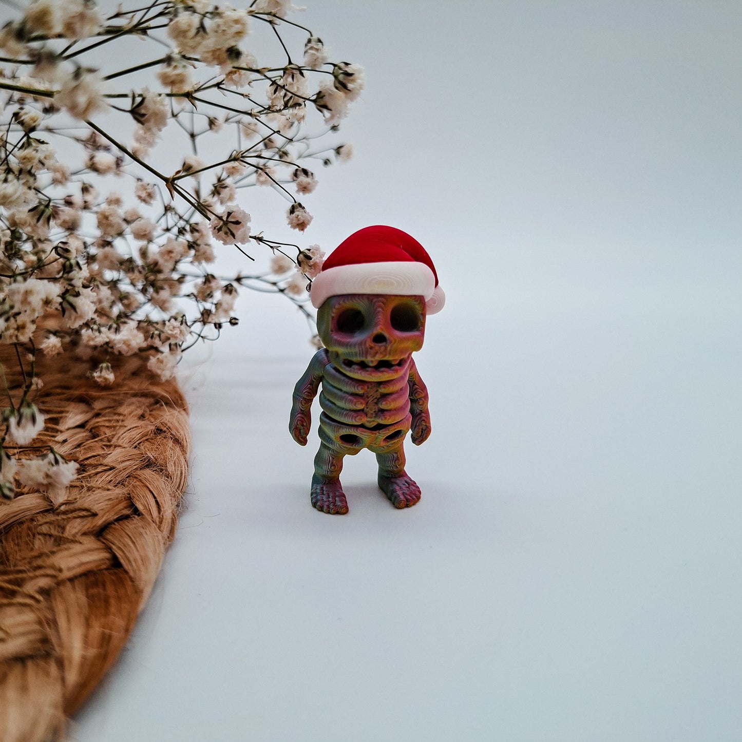Weihnachts-Jiggle Santa Skelett – 3D-gedruckte Mini-Figuren