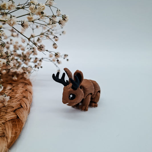 Weihnachts-Jiggle Rentierhase – 3D-gedruckte Mini-Figuren