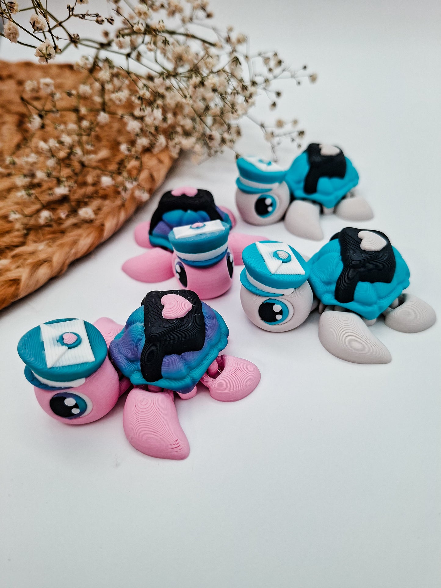 Kawaii Mini Schildkröten – bewegliche 3D-gedruckte Sammelfiguren