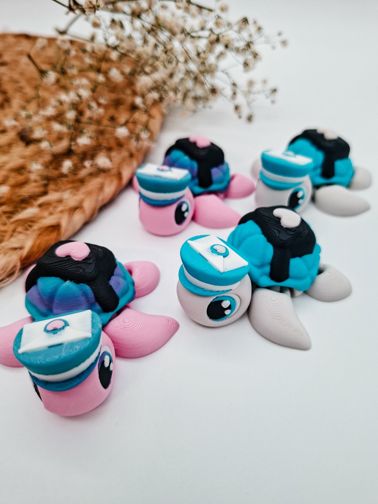 Kawaii Mini Schildkröten – bewegliche 3D-gedruckte Sammelfiguren