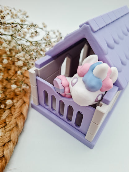 Einhorn-Spieleset mit Stall – Fantasievolles Kawaii Spielzeug zum Sammeln & Spielen