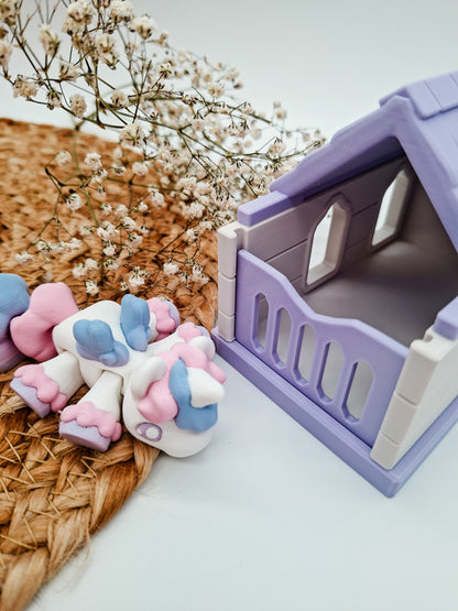 Einhorn-Spieleset mit Stall – Fantasievolles Kawaii Spielzeug zum Sammeln & Spielen
