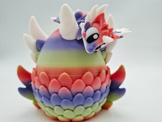 Flexi Einhorn Drache mit Ei - 3D-gedruckte, bewegliche Figur