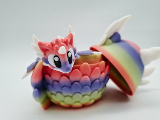 Flexi Einhorn Drache mit Ei - 3D-gedruckte, bewegliche Figur