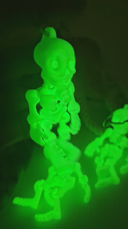 Flexi-Skelett Schlüsselanhänger – Bewegliche Mini-Figur • Halloween Deko • 3D-gedruckt • Geschenkidee ab 14 • Handmade